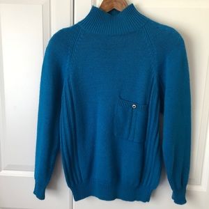 Fun Vintage Cerulean Blue Sweater